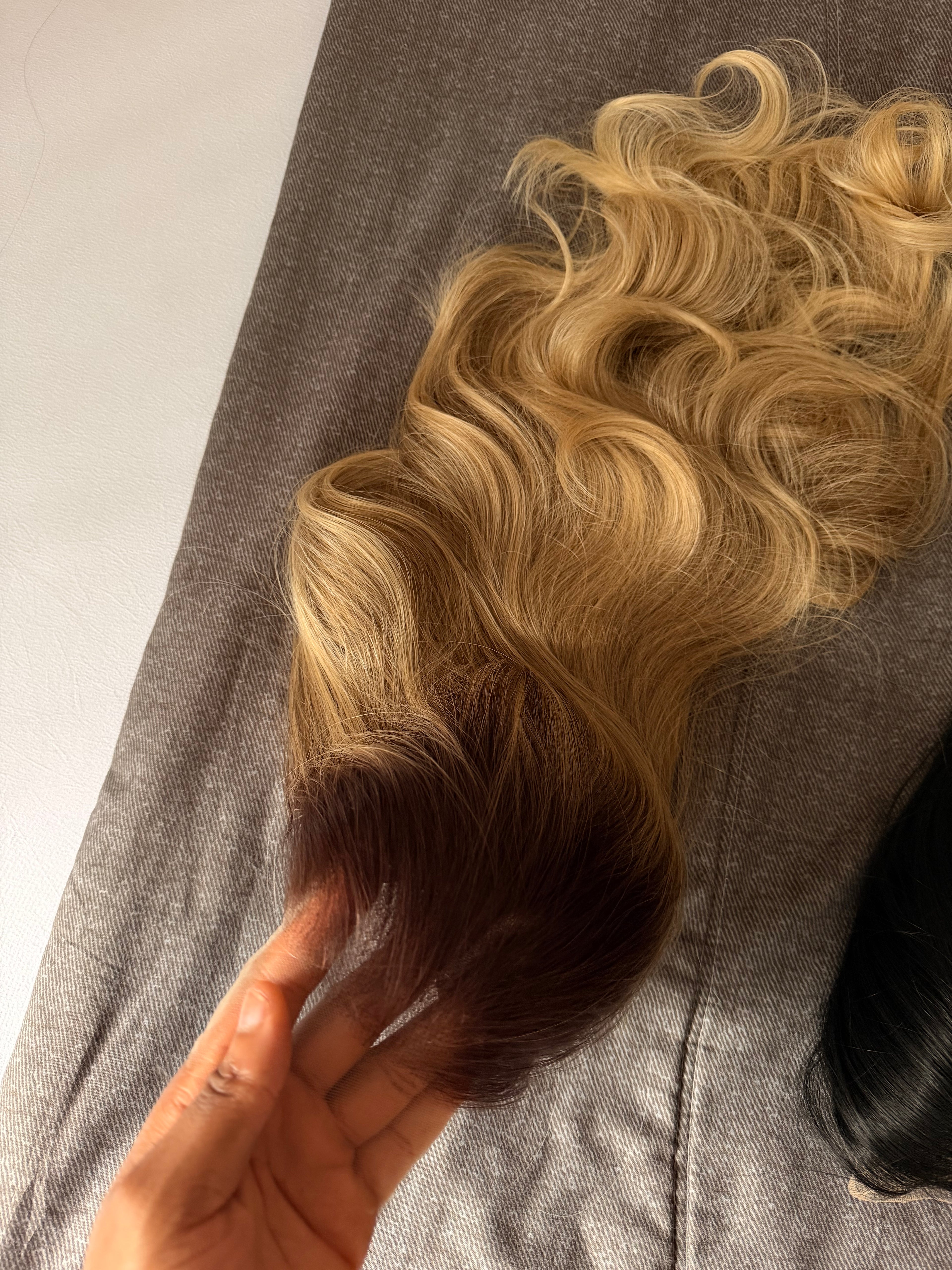 7*5 Closure Lush curls Blonde with illusion HD lace