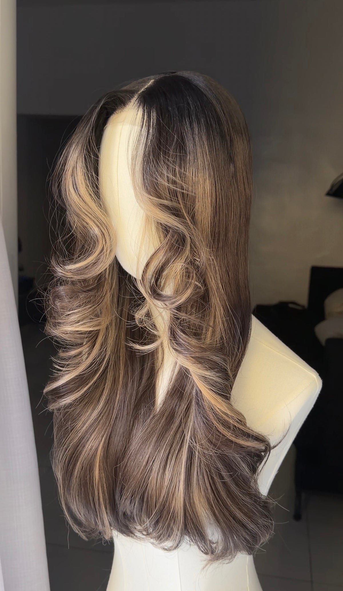 Brown Highlight Soft wavy with Illusion HD lace