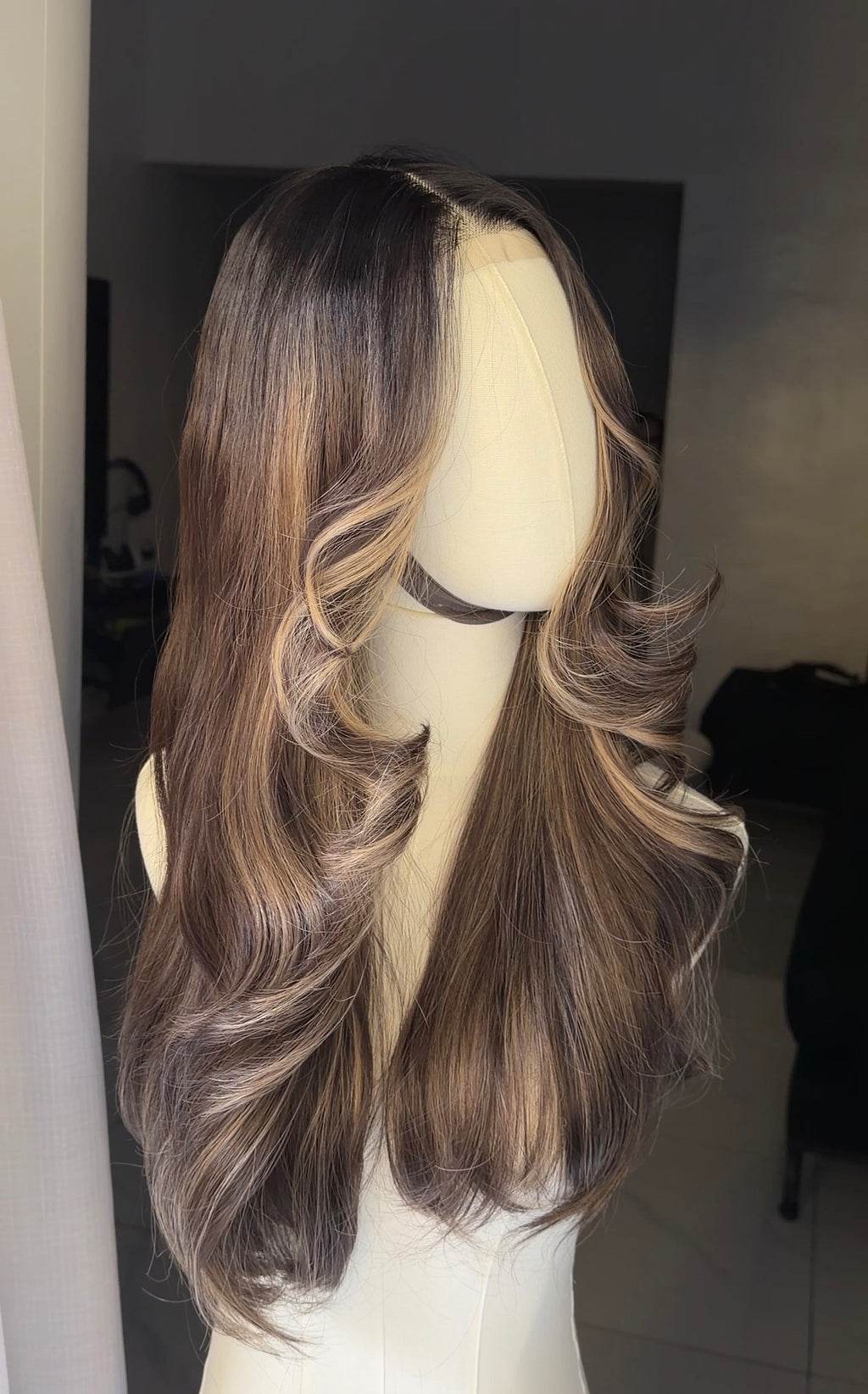 Brown Highlight Soft wavy with Illusion HD lace