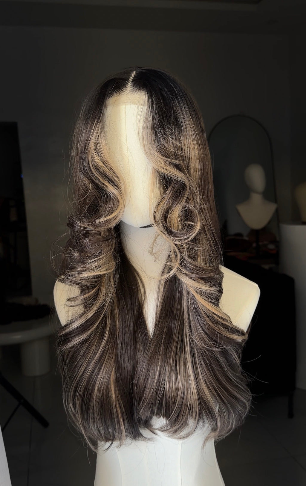 Brown Highlight Soft wavy with Illusion HD lace