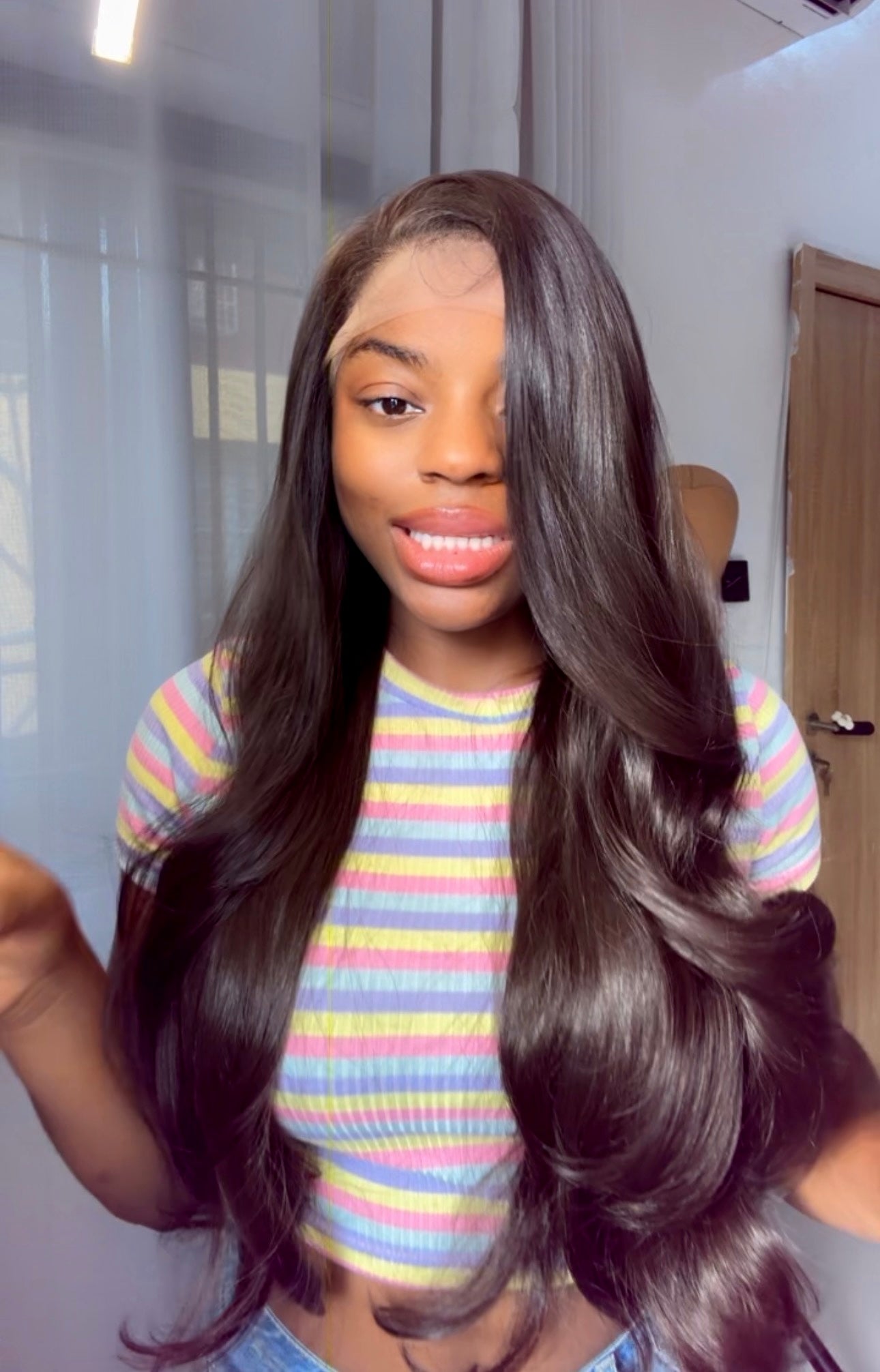 Lush curls Black with illusion HD lace