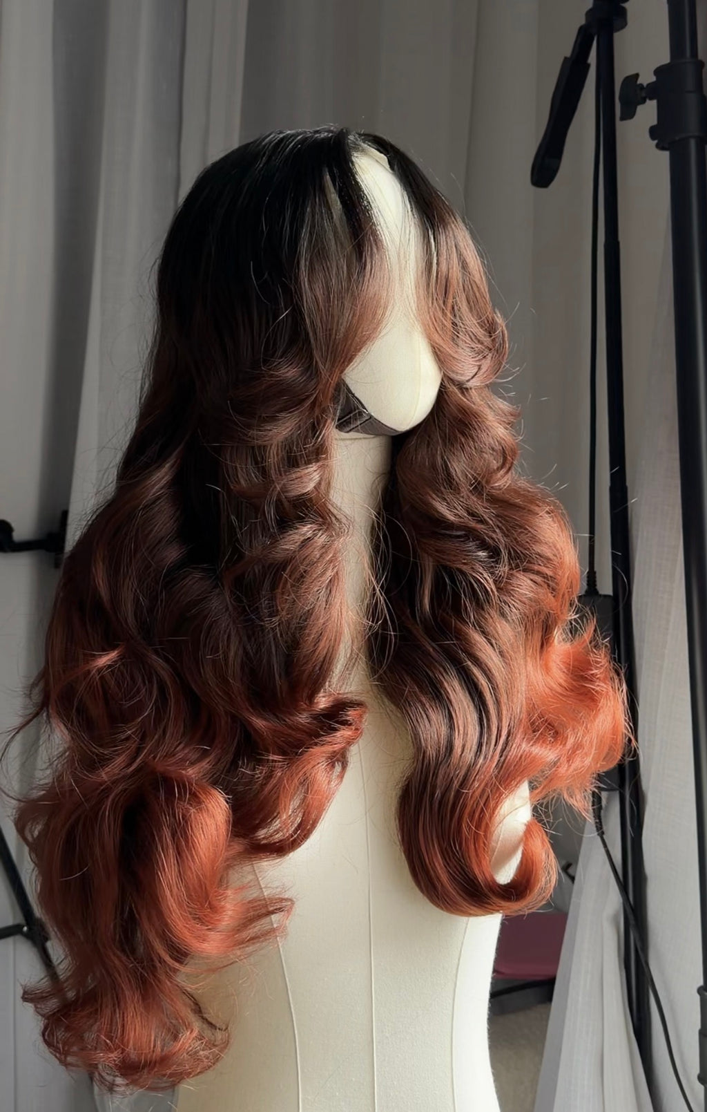 Wig Rosy with Illusion HD lace - Auburn