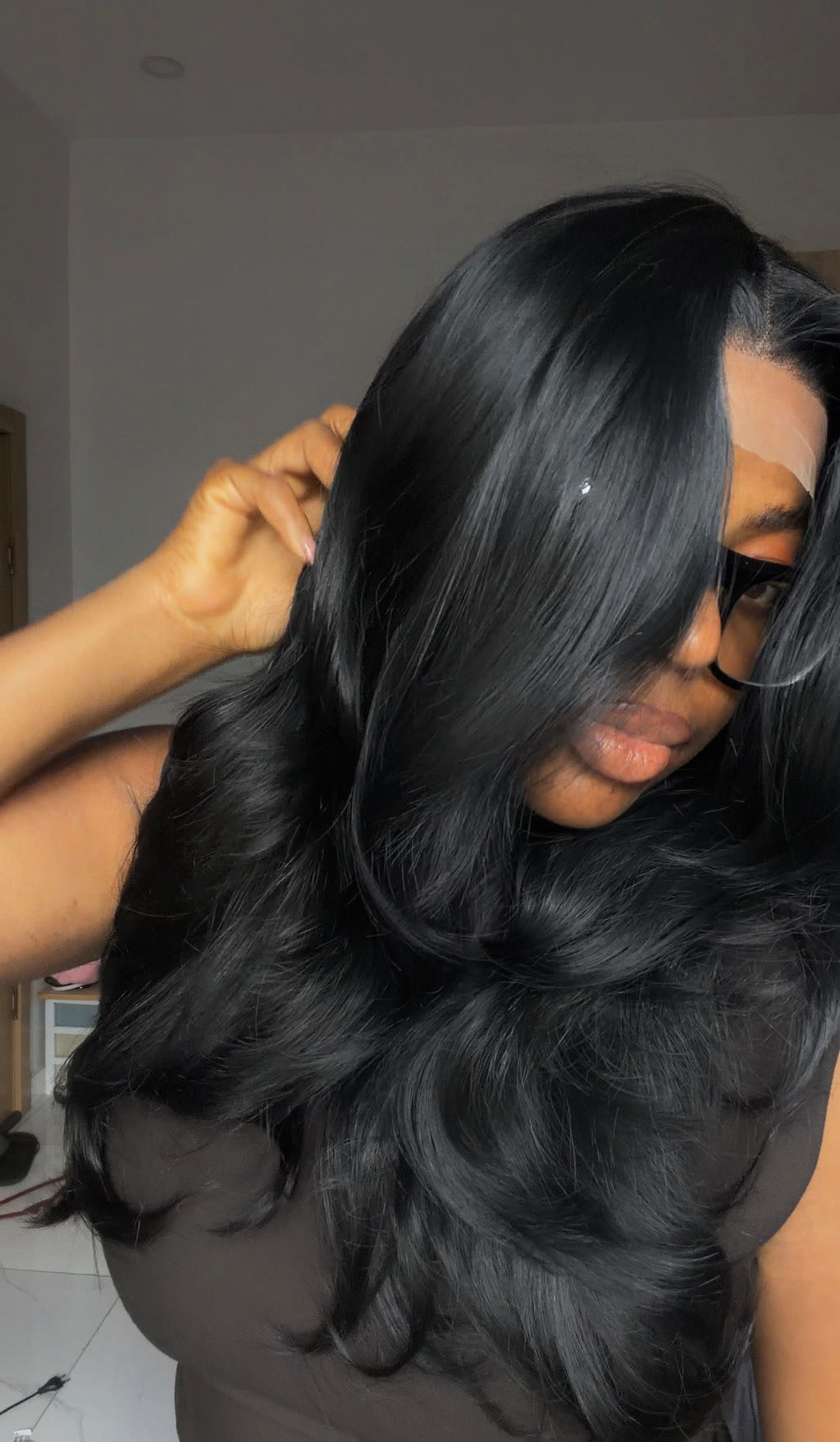 Feather Layers Black with Illusion HD lace