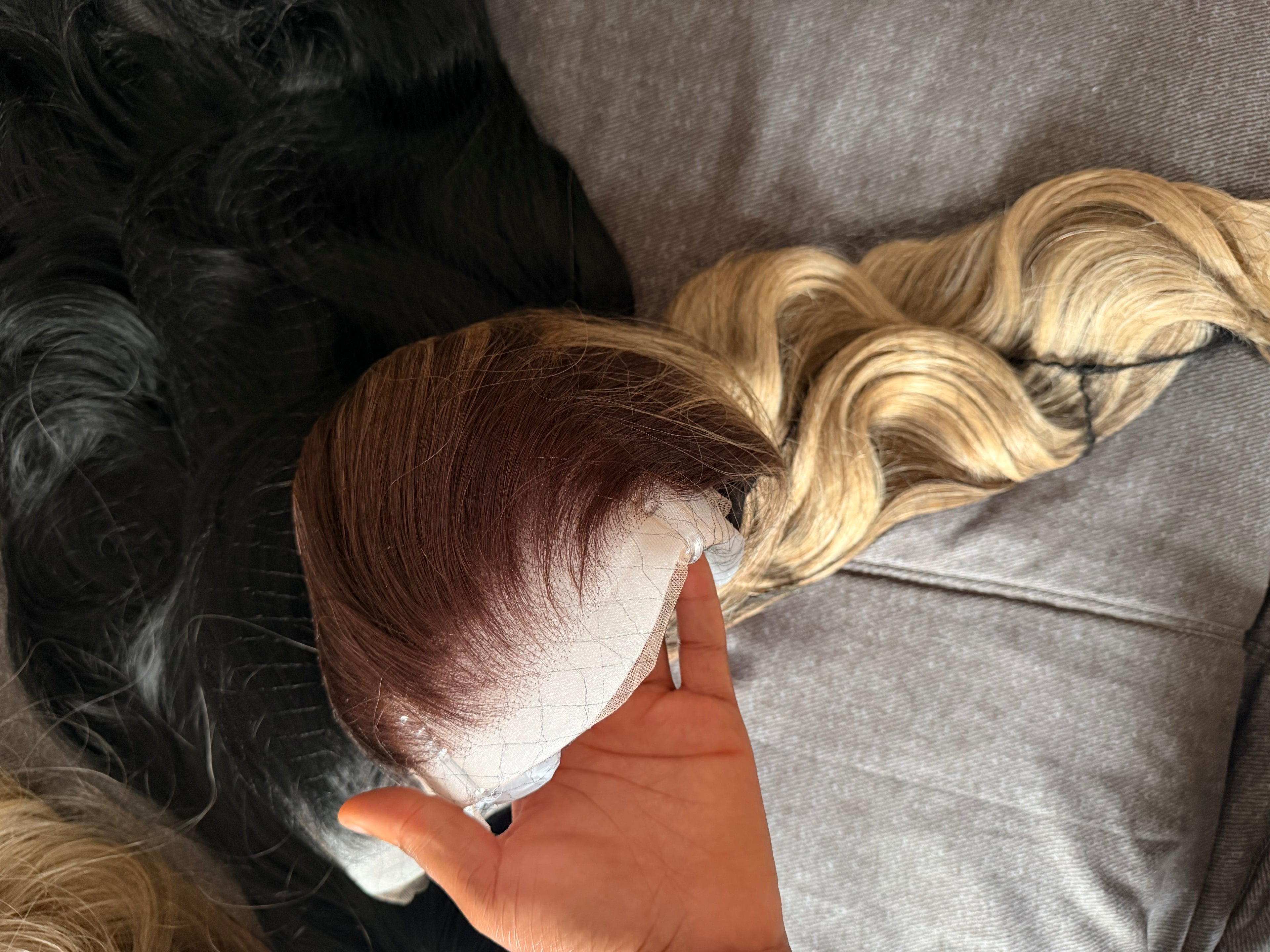 7*5 Closure Lush curls Blonde with illusion HD lace