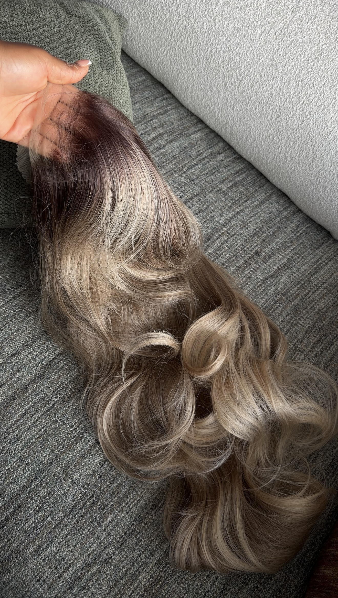 Lush curls Blonde with HD illusion lace