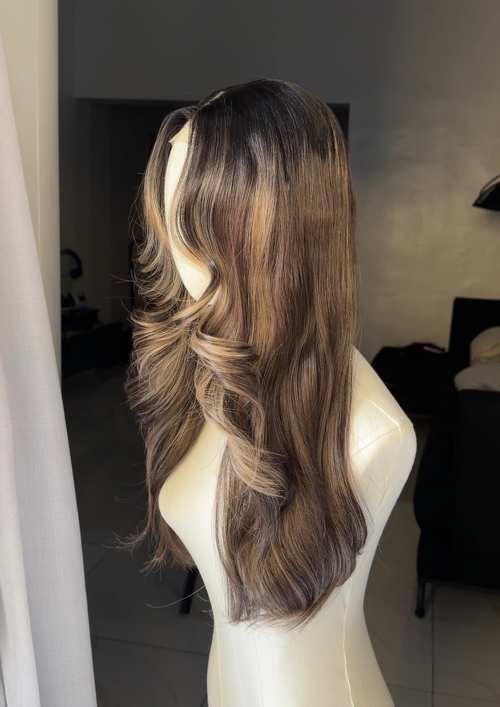 Brown Highlight Soft wavy with Illusion HD lace