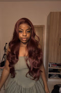 7.5 Closure Lush curls Wine red with illusion HD lace