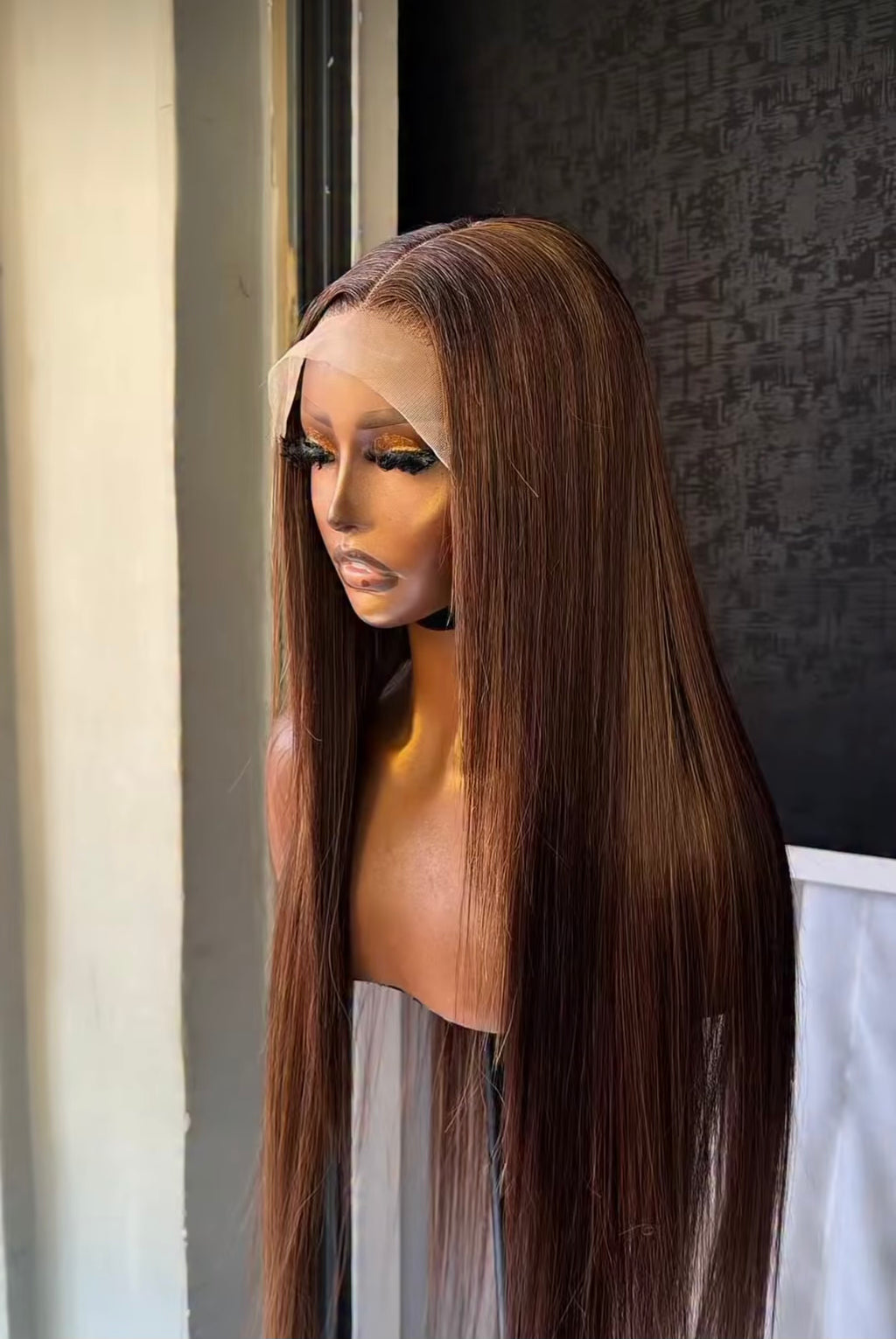 Silky Straight Brown Highlight BussDown