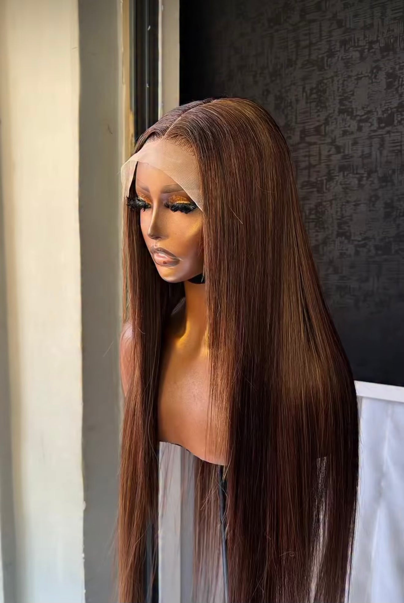 Silky Straight Brown Highlight BussDown