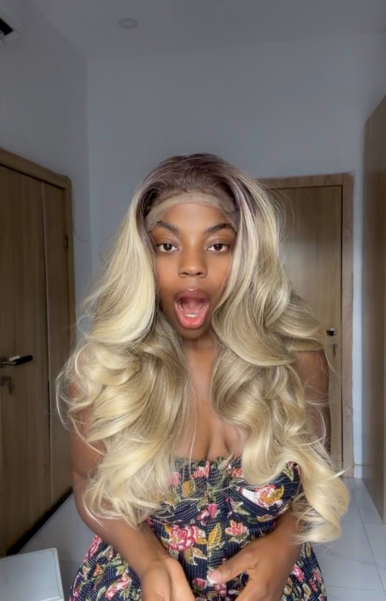 Lush curls Blonde with HD illusion lace