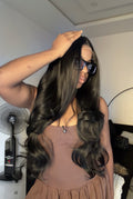 7*5 Closure Lush curls Black with illusion HD lace