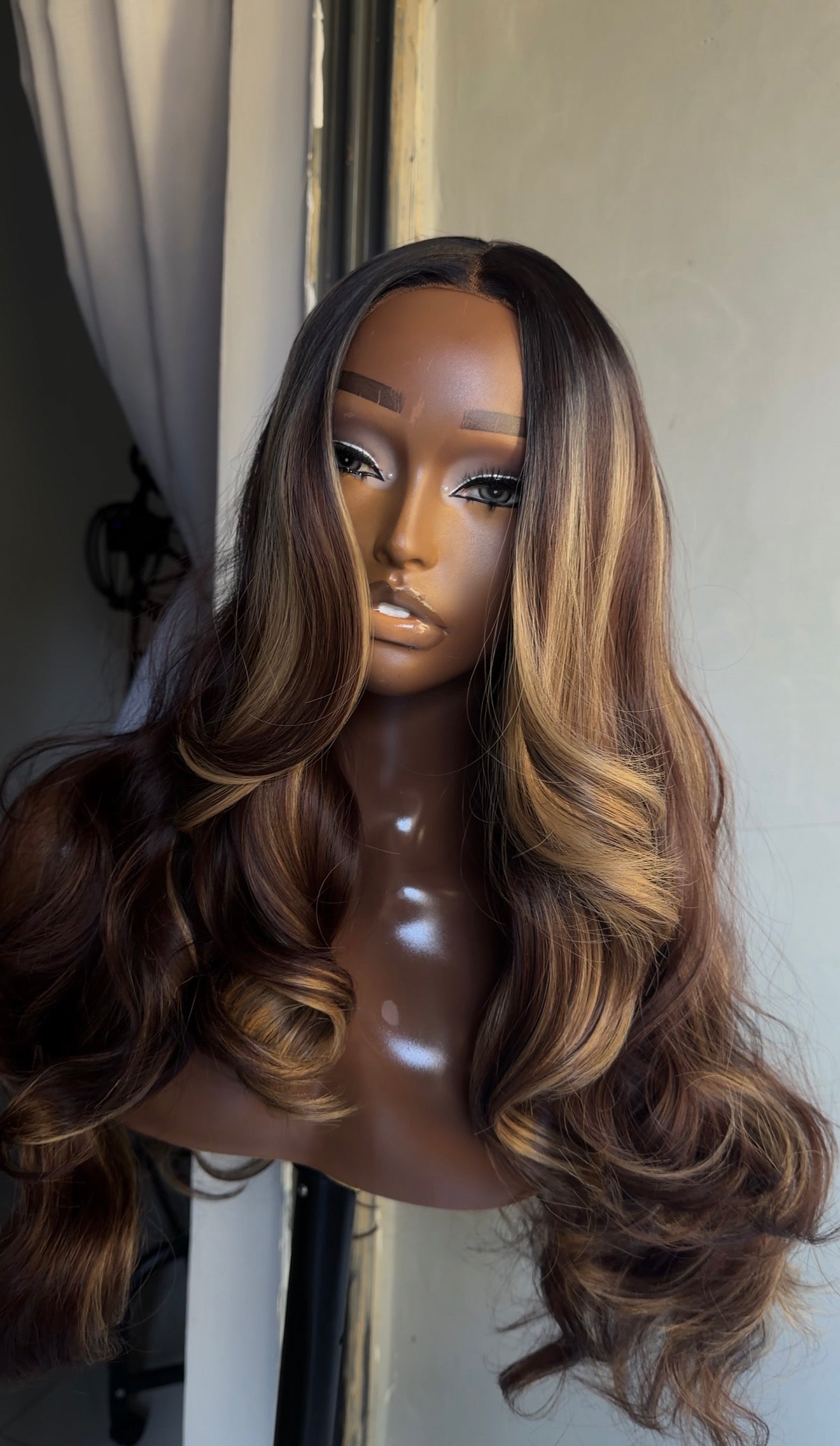 Soft Flow Brown Highlights with Illusion HD lace
