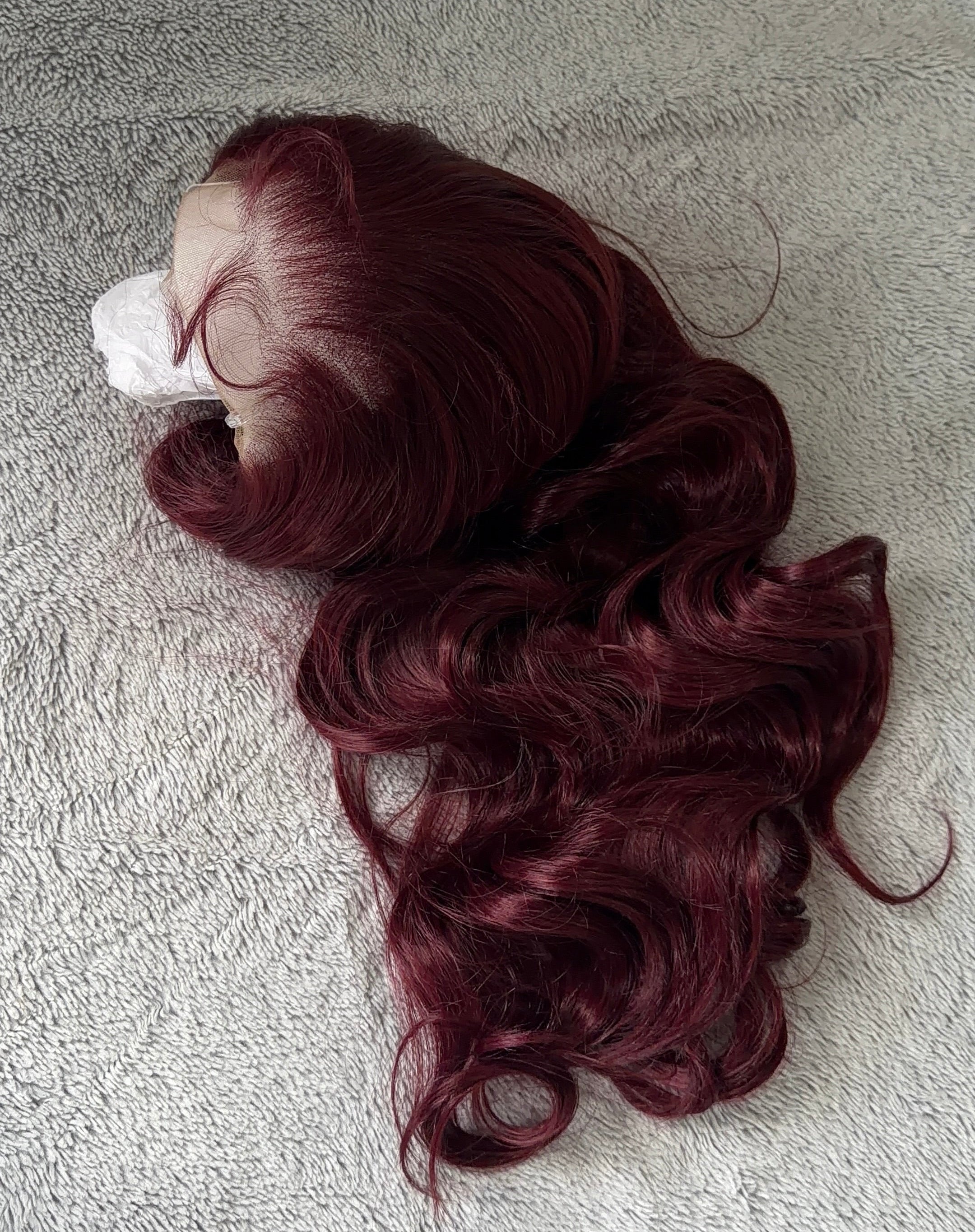 7.5 Closure Lush curls Wine red with illusion HD lace